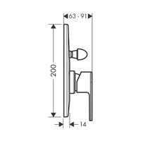 Badmengkraan Inbouw HansGrohe Vernis Shape Eengreeps Rond Chroom