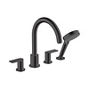 Hansgrohe Badrandmengkraan HansGrohe Vernis Shape 4-Gats Mat Zwart