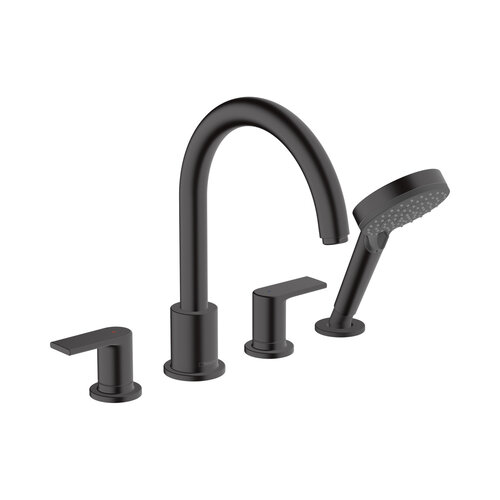 Badrandmengkraan HansGrohe Vernis Shape 4-Gats Mat Zwart 