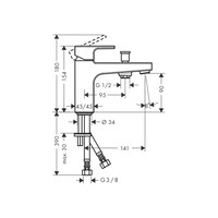 Bad en Douchemengkraan HansGrohe Vernis Shape Eengreeps Monotrou Zinc Chroom