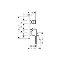 Badmengkraan Inbouw HansGrohe Vernis Shape Eengreeps Met Geintegreerde Zekerheidscombinatie EN1717 Chroom