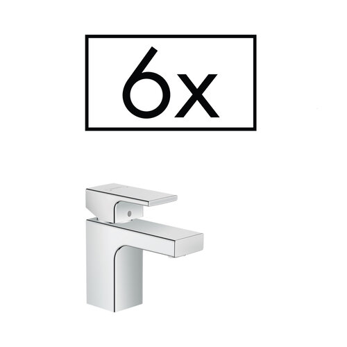 Wastafelmengkraan HansGrohe Vernis Shape Eengreeps 70 Zinc Met Trekwaste 6 Stuks Chroom 