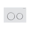Geberit Drukplaat Geberit Omega 20 voor 2-toets Spoeling Glansverchroomde Ringen Mat Wit
