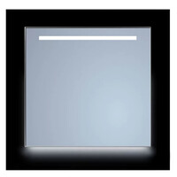 Spiegel Sanicare Q-Mirrors 70x70 cm Vierkant Met Aan De Bovenkant & Onderzijde LED Warm White, Omlijsting Chroom incl. ophangmateriaal Met Afstandsbediening
