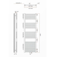 Sanicare design radiator midden aansluiting recht 120 x 45 cm. Gunmetal