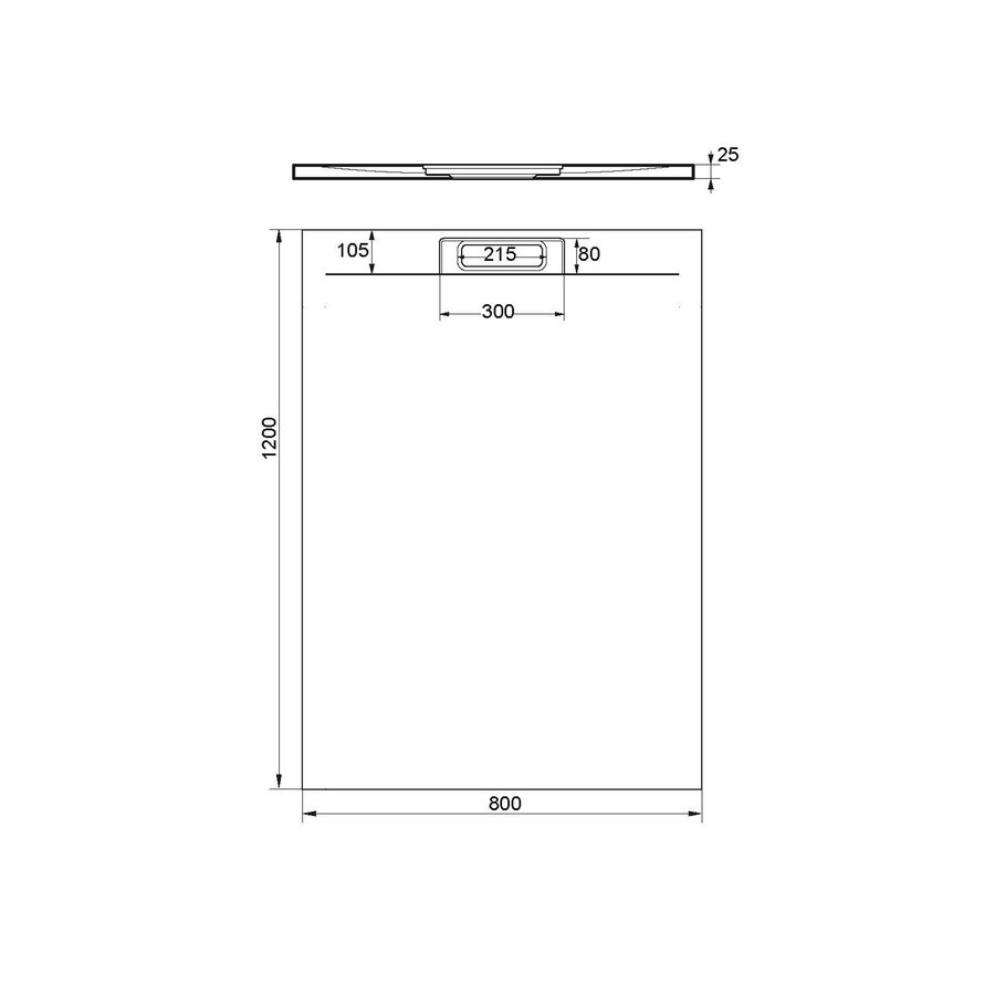 Douchebak + Sifon Allibert Rectangle 120x90 cm Mat Wit