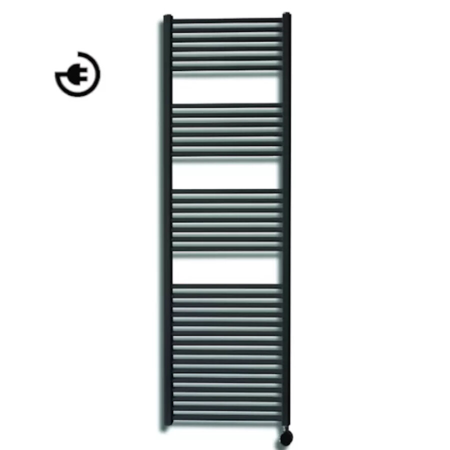 Radiator Sanicare Snode Met Wifi 172 x 60 cm Mat Zwart Met Thermostaat Chroom