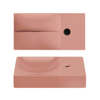 Clou Flush Fontein Met Kraangat Rechts Mat Roze Keramiek 36 cm