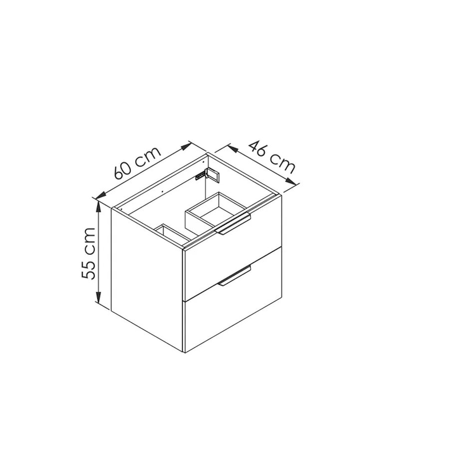 Wastafelonderkast Allibert Play Met Sifonuitsparing 60 cm Alphenwit