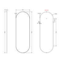 Spiegel Ink SP20 Ovaal In Stalen Kader 60 x 4 x 180 cm Geborsteld Koper