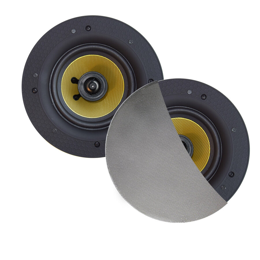 Speakerset Aquasound Samba 65W (Draaibare Tweeter), Mat Chroom (Rond 195 MM), Randloos