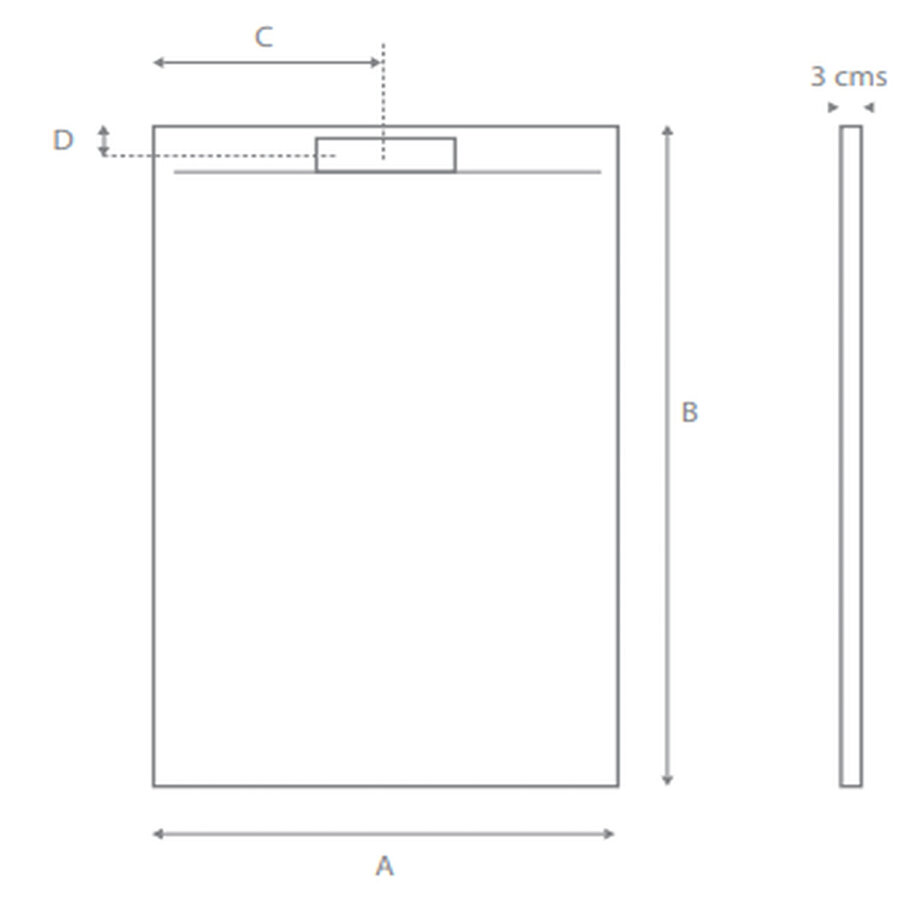 Douchebak Aquasplash Renovi 160x90x3 cm Composietsteen Mat Grijs