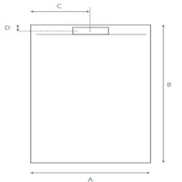 Douchebak Aquasplash Talpo 180x90x3 cm Composietsteen Mat Grijs