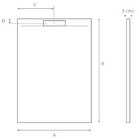 Douchebak Aquasplash Talpo 180x90x3 cm Composietsteen Mat Wit