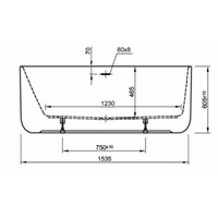 Ligbad Back To Wall  Plieger Kansas Asymmetrisch Links 155 cm Glanzend Wit