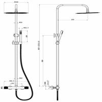Regendoucheset Opbouw AQS Ribbel Opbouw Geborsteld Staal