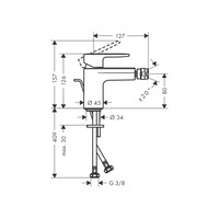 Bidetkraan HansGrohe Vernis Blend Eengreeps Met Trekwaste Chroom