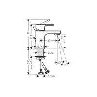 Wastafelmengkraan HansGrohe Vernis Shape Eengreeps 70 Zinc Met Metalen Trekwaste Chroom