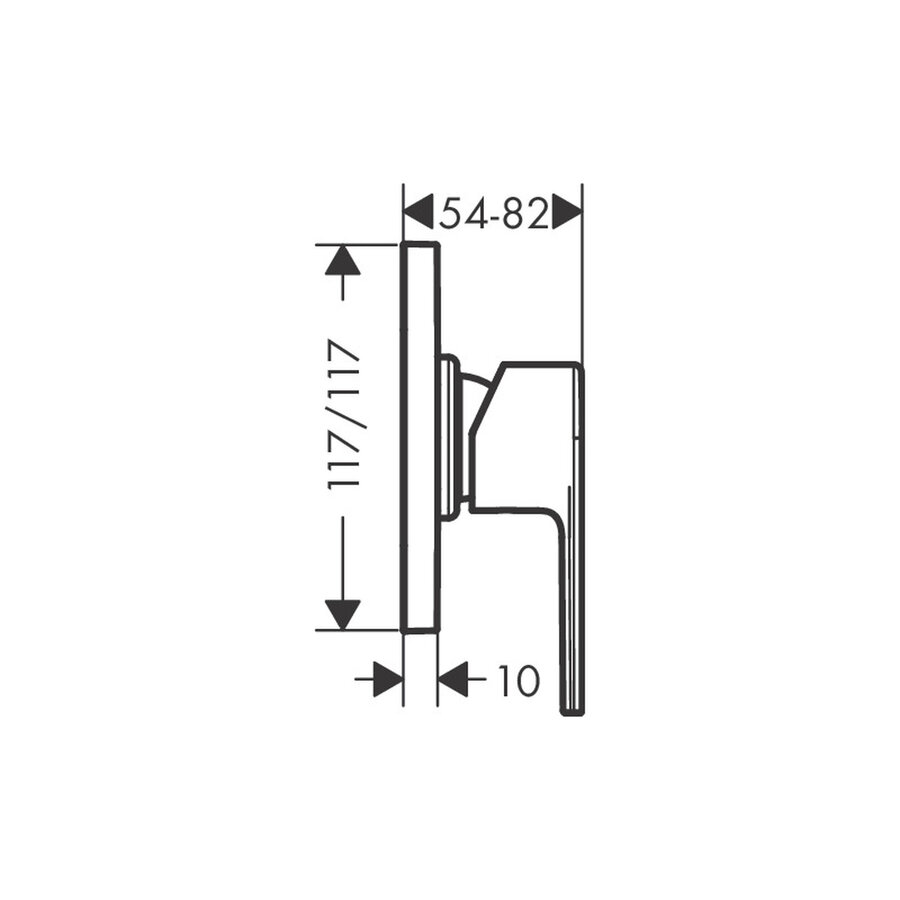 Inbouw Douchekraan HansGrohe Vernis Shape Eengreeps Chroom