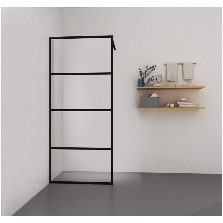 Inloopdouche Sanimar Loft Lines Helder Veiligheidsglas 120 x 200 cm Zwart Nano Antikalk Coating 8 mm