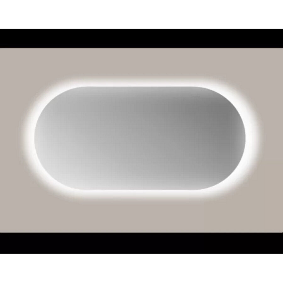Spiegel Sanicare Q-Mirrors 100x70 cm Ovaal Met Rondom LED Warm White en Afstandsbediening incl. ophangmateriaal