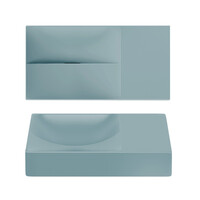 Clou Flush Fontein Zonder Kraangat Rechts Mat Blauw Keramiek 36 cm