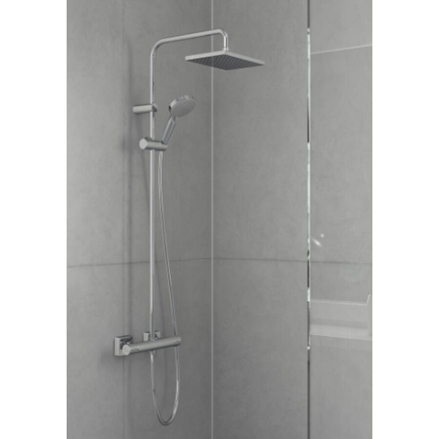 Regendouche set HansGrohe Vernis Shape Showerpipe 230 1 Jet met Douchethermostaat Chroom