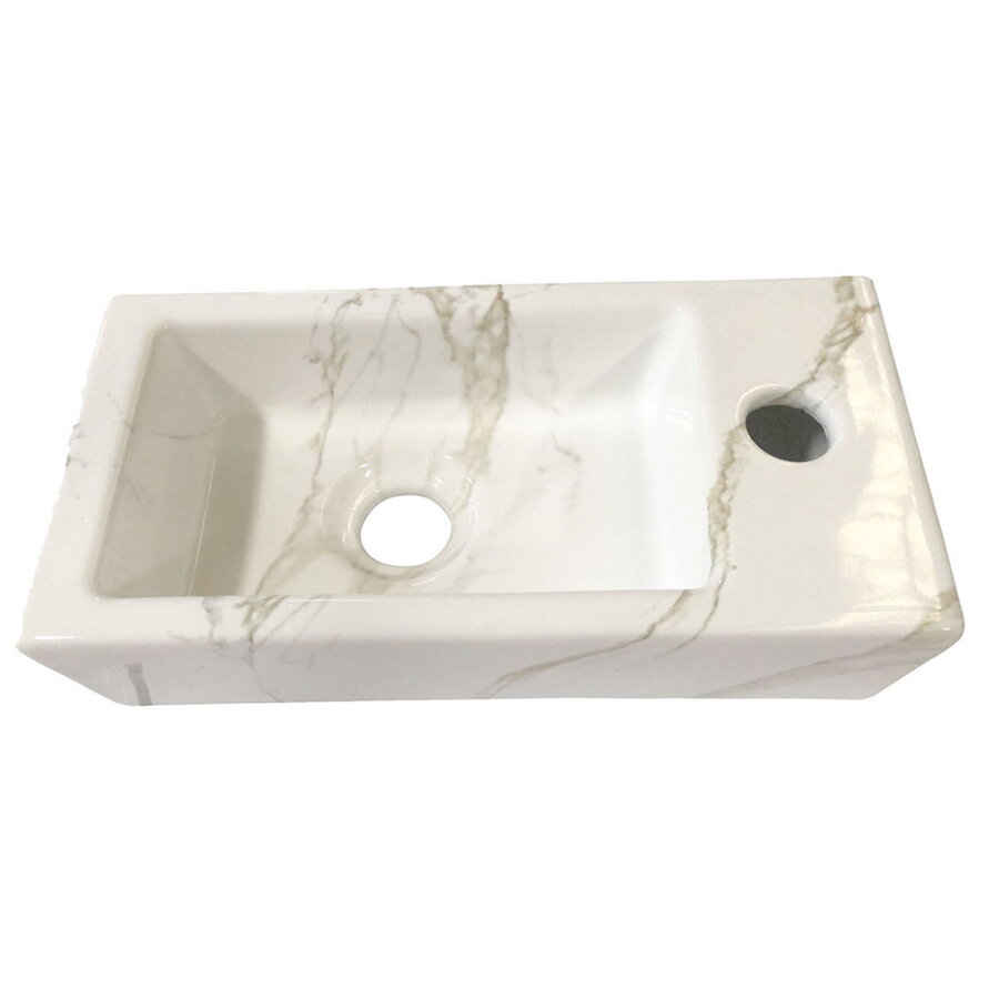 Fontein Wiesbaden Mini-Rhea Rechts 360x180x90 Keramiek Carrara