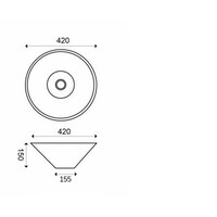 Wiesbaden Circle opzetwastafel 420x420x150mm