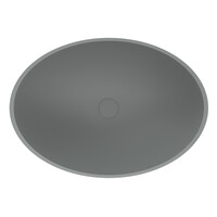 Waskom AQS Prince Cast Marble 49x34 cm Ovaal Mat Grijs