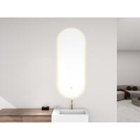 Ovale Spiegel Aquasplash Alumi met Dimbare LED Verlichting en Spiegelverwarming 50 x 100 cm