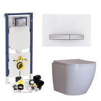 Geberit Sigma 8 (UP720) Toiletset set45 Mudo Rimless Met Sigma 50 Drukplaat