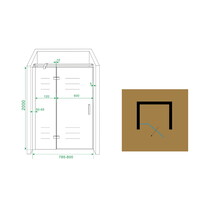 Wiesbaden nis swingdeur + vast paneel 80 (60-20) x 200 NANO