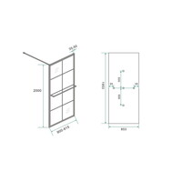 Inloopdouche Mat Zwart Soho Met Handdoekbeugel 10mm NANO (Alle Maten) x 200