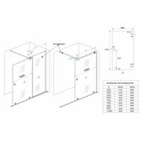 Wiesbaden verleng-inloopdouche 1000x2000 op rail 10mm NANO