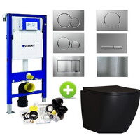 Geberit UP320 Mat Zwart Toiletset set65 Mudo Randloos met Sigma Drukplaat