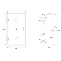 Wiesbaden profielloze nisdeur 1000x2000 8mm NANO glas