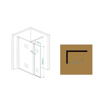 Wiesbaden zijwand + scharnierprofiel 300x2000 10mm NANO glas