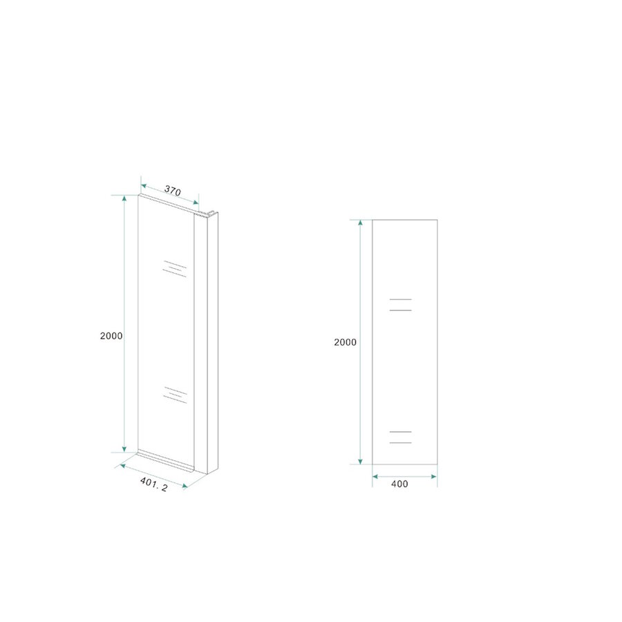 Wiesbaden zijwand + hoekprofiel 400x2000 10mm NANO glas