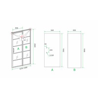 Nisdeur Horizon met Vast Paneel 130x200 cm 8 mm NANO Mat Zwart