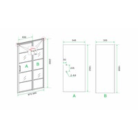 Nisdeur Horizon met Vast Paneel 100x200 cm 8 mm NANO Mat Zwart