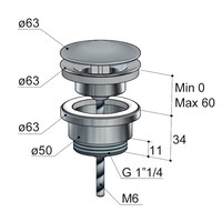 Afvoerplug Hotbath Cobber Always-Open met Schroef Rond (15 Verschillende Kleuren)