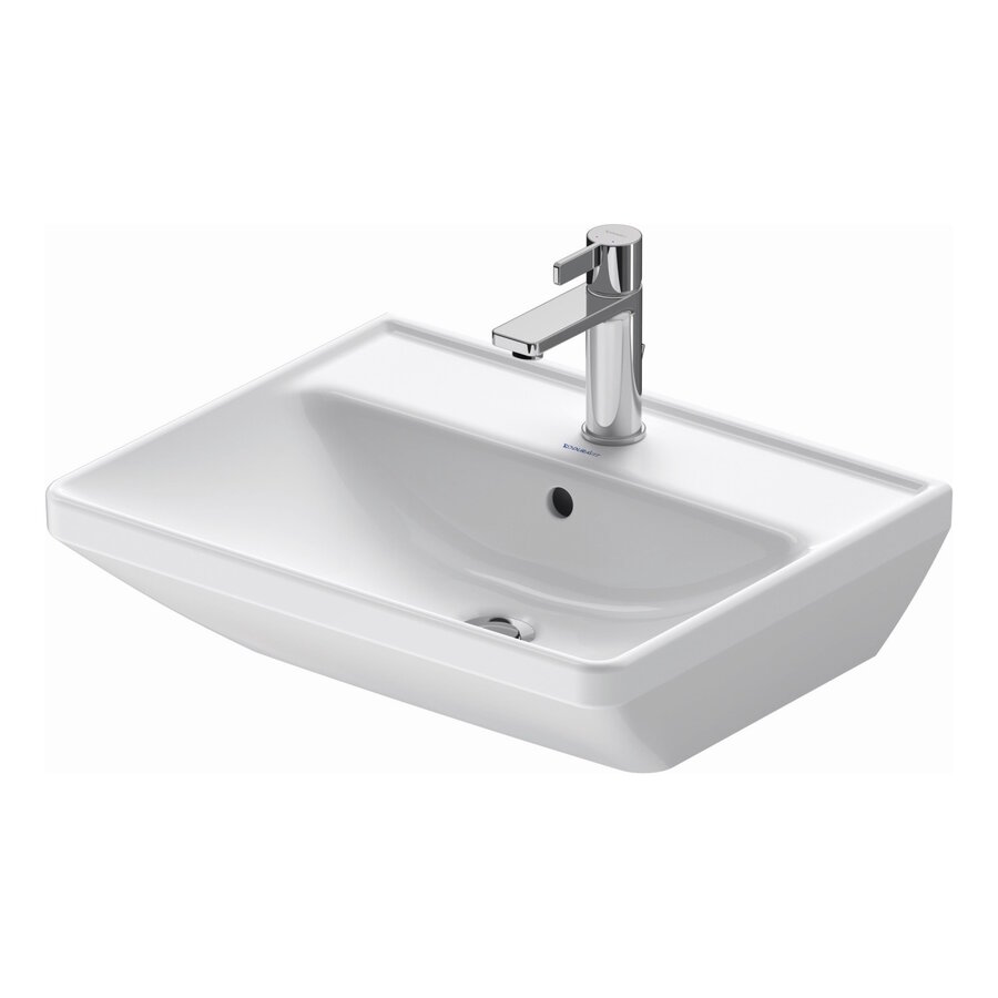 Wastafel Duravit D-Neo Met Overloop Kraanvlak 1 Kraangat 55 cm Hoogglans Wit