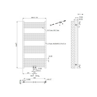 Handdoek Radiator BWS Cory 120x60 cm 414 Watt Midden en Zijaansluiting Geborsteld Messing Goud