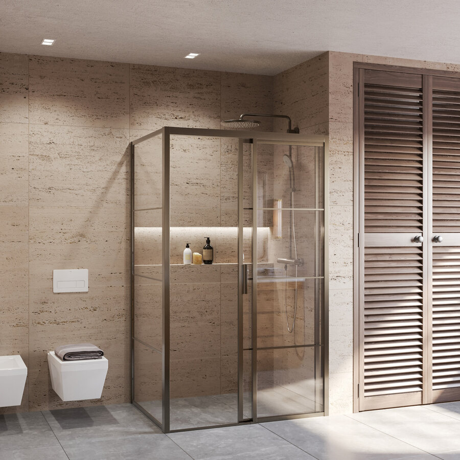 Inloopdouche AQS Frame 120 cm Gunmetal