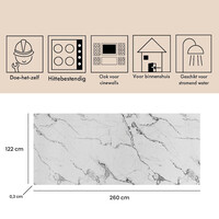 Wandpaneel Isodeco Rosseta Stone 120x260 cm SPC Mat Marmer Zwart (Prijs per Plaat)