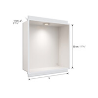 Inbouwnis BWS Alfie 30x30 cm Met LED Verlichting Geborsteld Staal