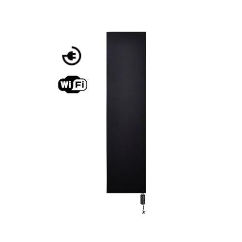 Radiator Sanicare Denso Met WiFi 180 x 40 cm Mat Zwart Met Thermostaat Mat Zwart Linksonder 