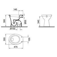 Staande toiletpot Sydney AO vlakspoel
