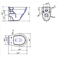 Wandtoilet Sanindusa Plus 6 cm Verhoogd Rimless Keramiek incl. Soft Close Zitting Wit